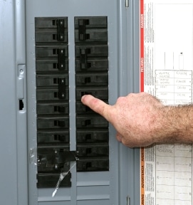 picture of circuit breaker electrical panel in Vero Beach